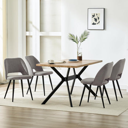 Esszimmerstühle 4er Set Kordsamt Braun Ergonomisch