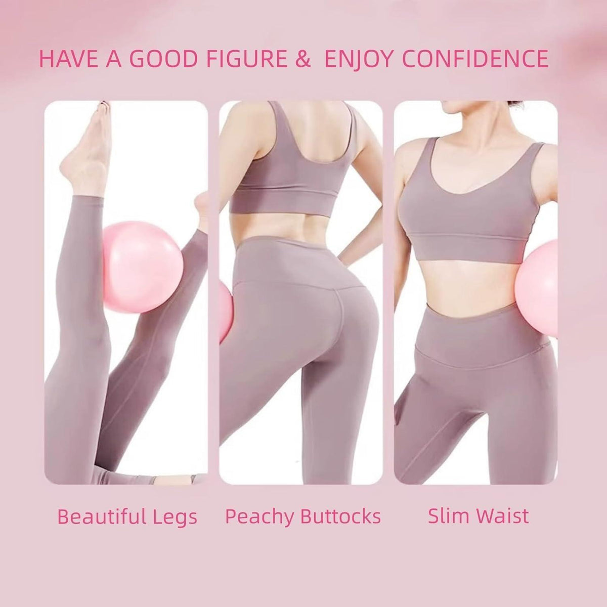 Gymnastikball 25cm, Pilates & Yoga Ball, Anti-Burst, Rosa/Himmelblau
