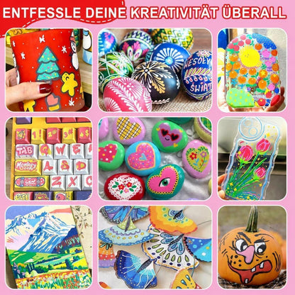 Acrylstifte Set 240 Farben – Pinselspitze, wasserfest & vielseitig