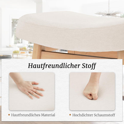 Barhocker Set 4er – Beige, 61cm, Stoff Sitzfläche