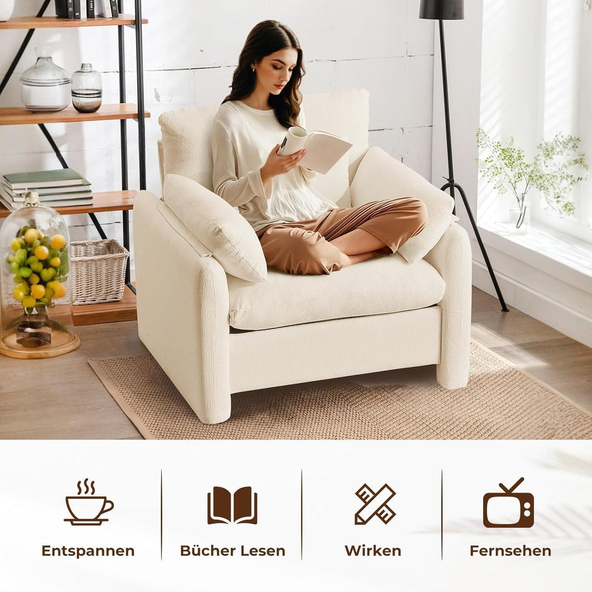 Extragroßer Ohrensessel – Bequemes Einzelsofa für Wohnzimmer & Schlafzimmer