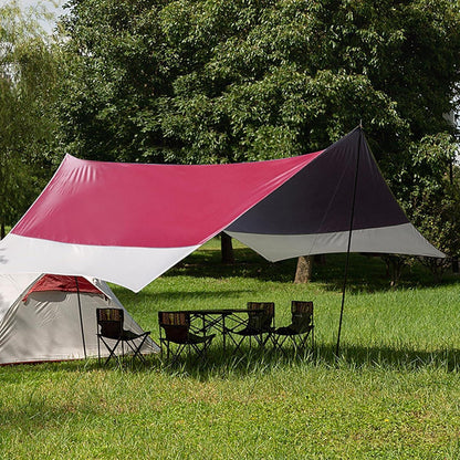 Ultraleichte Camping Tarp 3,7x4,3m wasserdicht & UV-Schutz Rot/Grau