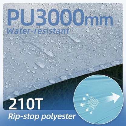 Ultraleichtes Tarp 3,7x4,3m wasserdicht & UV-Schutz Türkis/Grau