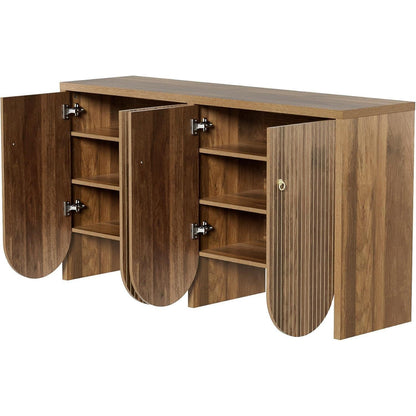 Holz Sideboard mit Schubladen & Verstellbaren Regalen (147x40x80)