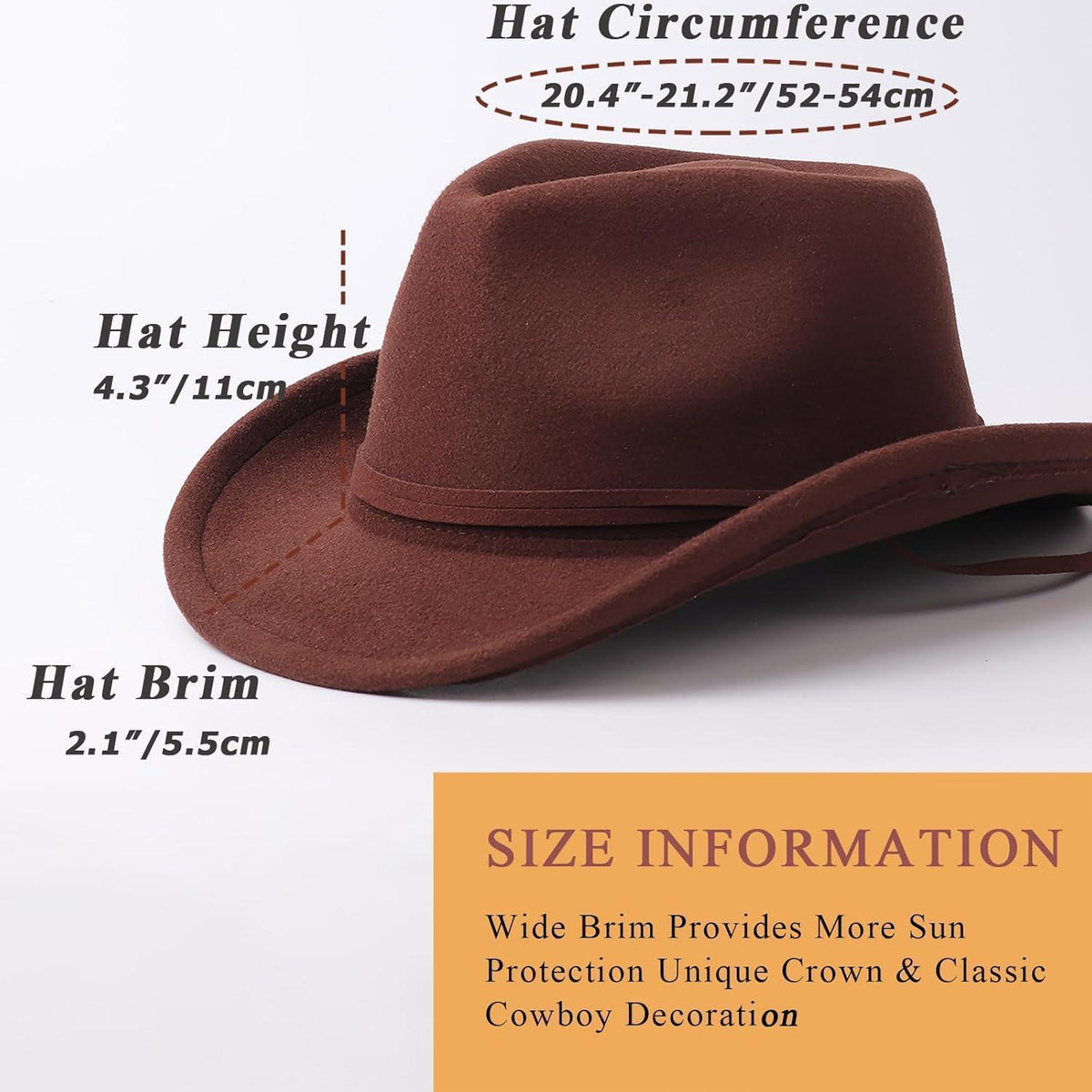 Cowboyhut Kinder Fedora Westernhut mit Gürtel & Krempe