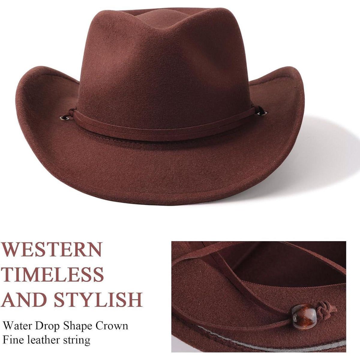 Cowboyhut Kinder Fedora Westernhut mit Gürtel & Krempe