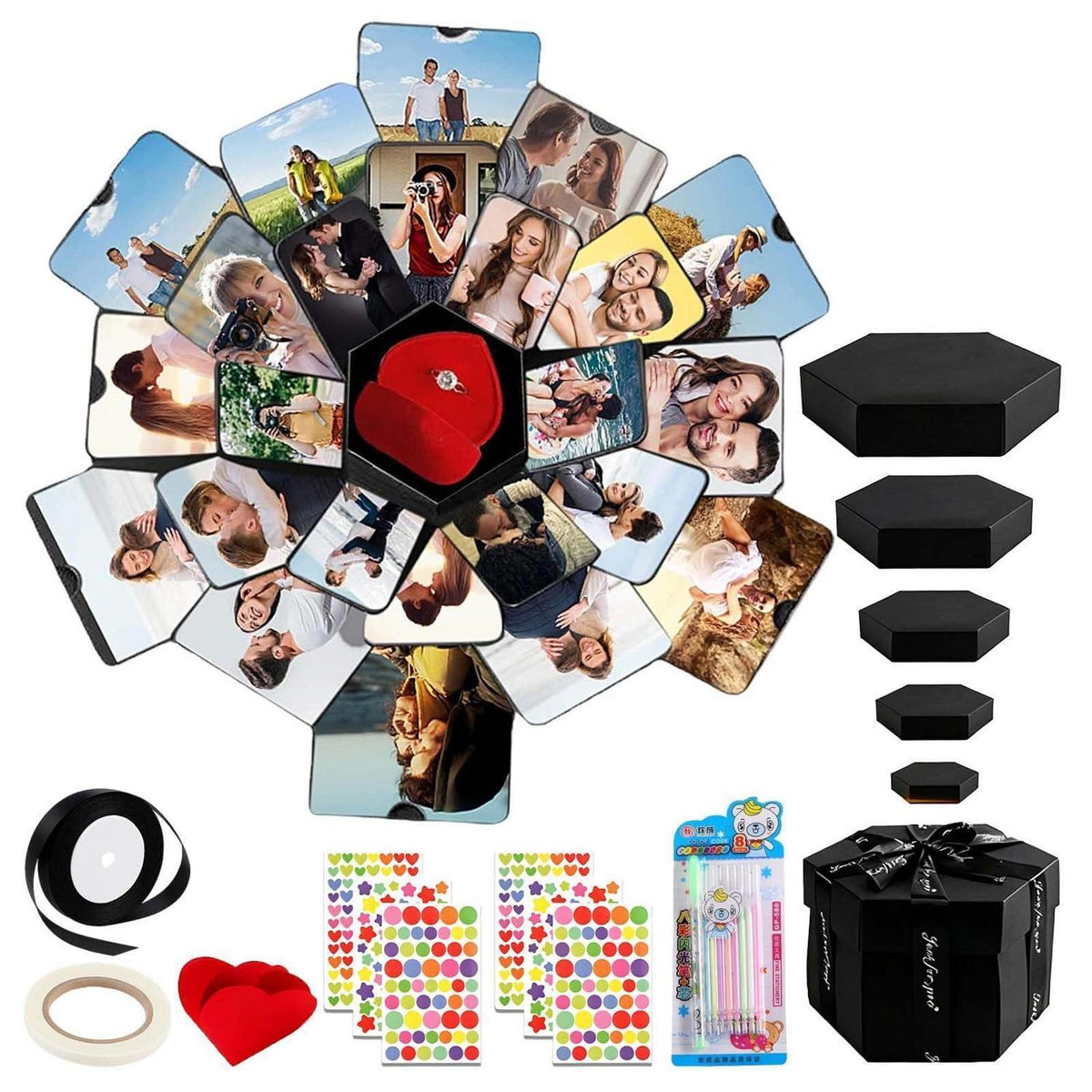 Explosionsbox DIY Geschenkbox für Valentinstag & Geburtstag
