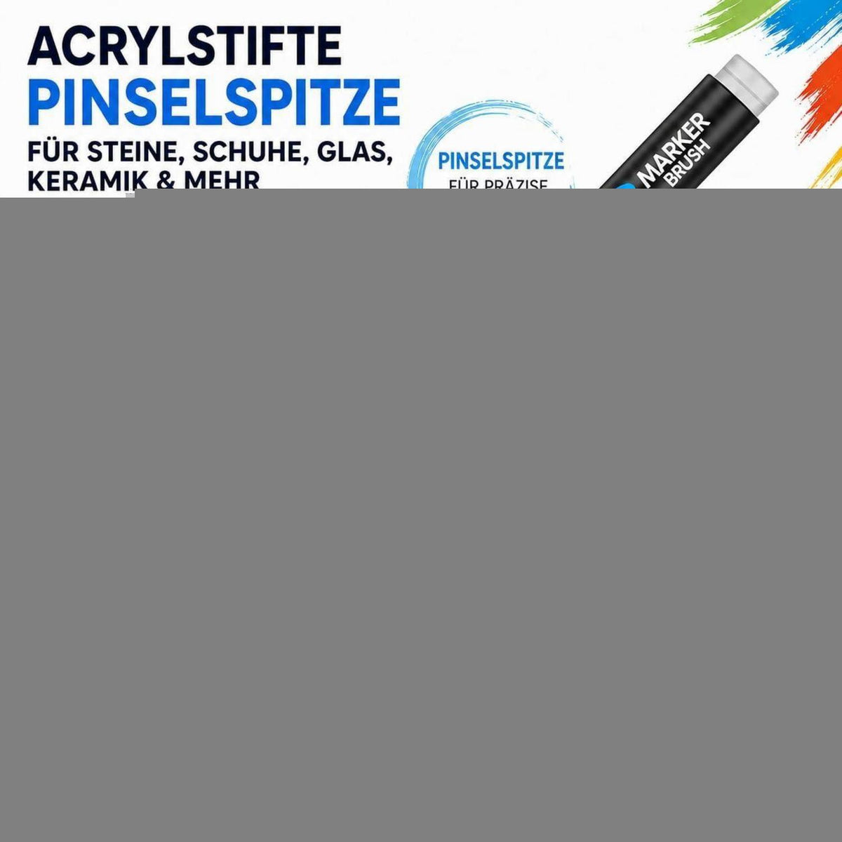 Acrylstifte Set 240 Farben – Pinselspitze für Steine, Glas & mehr