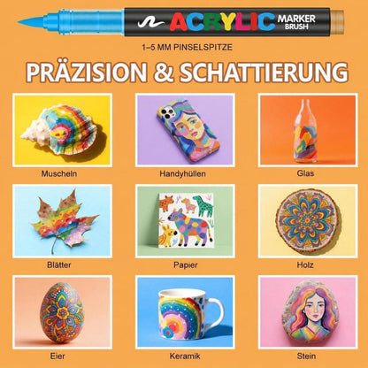 Acrylstifte Set 240 Farben – Pinselspitze für Steine, Glas & mehr