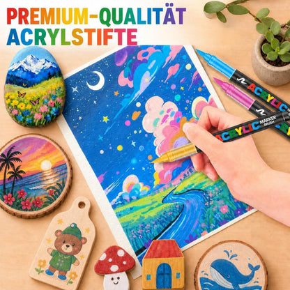Acrylstifte Set 240 Farben – Pinselspitze für Steine, Glas & mehr