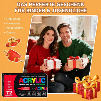 Acrylstifte Set 240 Farben – Pinselspitze für Steine, Glas & mehr