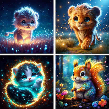 Diamant Painting Kinder Set – 4 Tiere Mosaik Bilder DIY