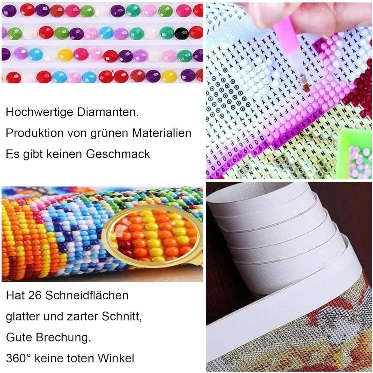 Diamant Painting Kinder Set – 4 Tiere Mosaik Bilder DIY