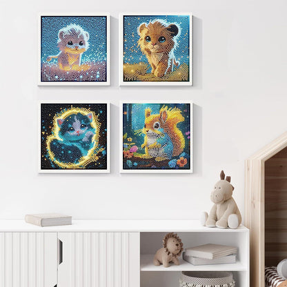 Diamant Painting Kinder Set – 4 Tiere Mosaik Bilder DIY