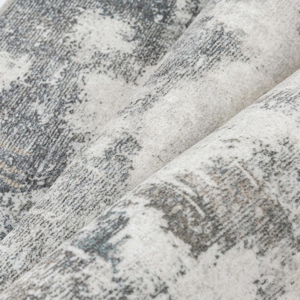 Abstraktes Wohnzimmer Teppich Blau-Grau 160x230cm Rutschfest Waschbar