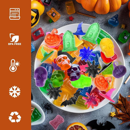 Silikon Backform Halloween 18-Fächer Kürbis Skelett