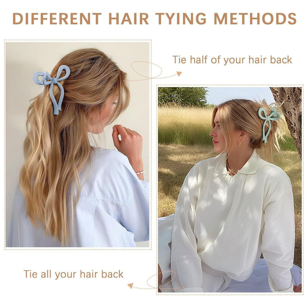 Haarklammern Schleife Schmetterling 4er Set 11cm Damen & Mädchen