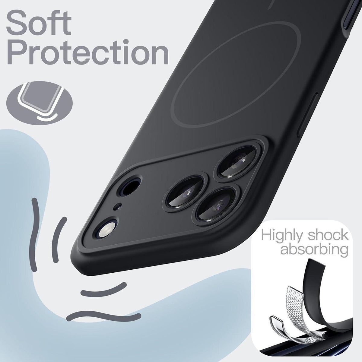 Magnetische Silikon Hülle für iPhone 17 Pro Max mit MagSafe