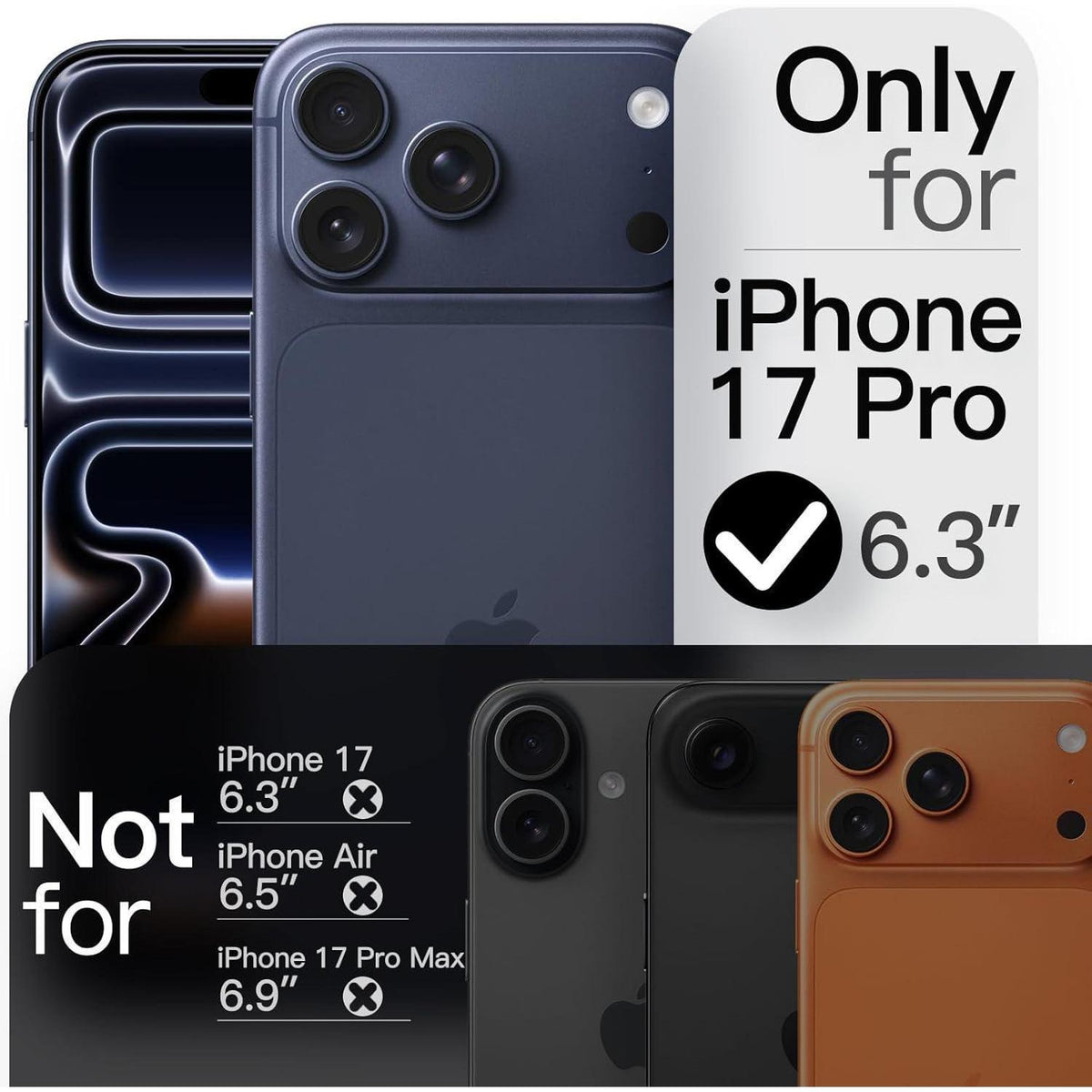 iPhone 17 Pro Hülle, ultradünn, matt, dunkelblau