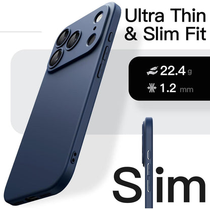 iPhone 17 Pro Hülle, ultradünn, matt, dunkelblau