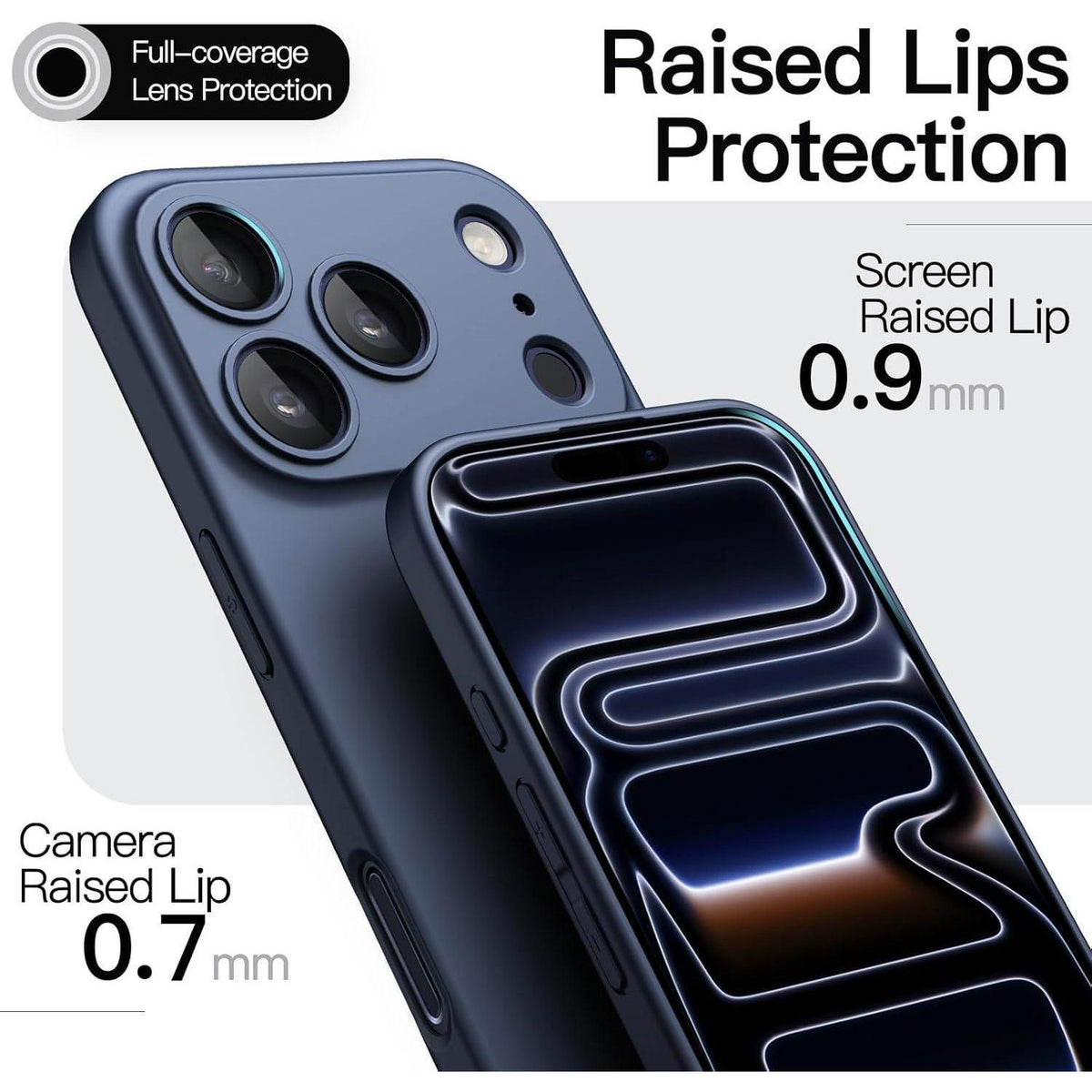 iPhone 17 Pro Hülle, ultradünn, matt, dunkelblau