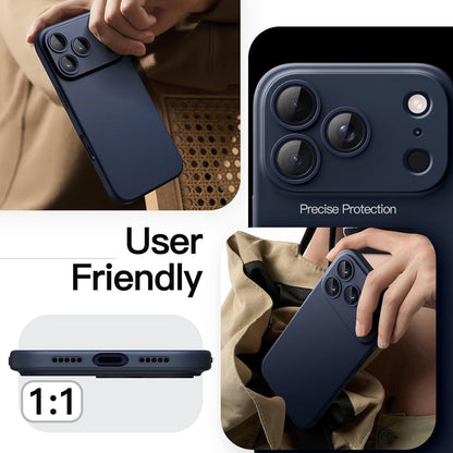 iPhone 17 Pro Hülle, ultradünn, matt, dunkelblau