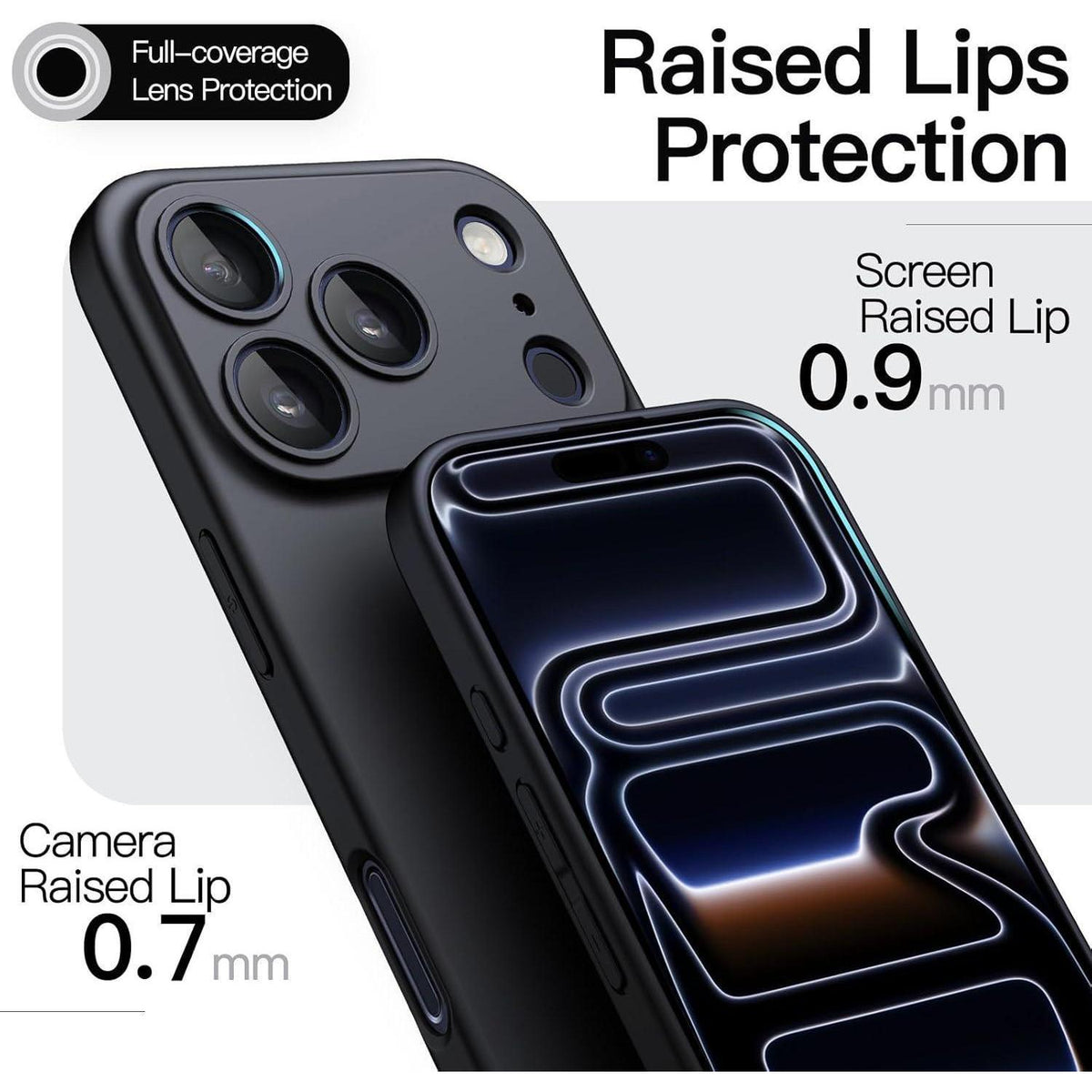iPhone 17 Pro Hülle, ultradünn, matt, Kameraschutz, Schwarz