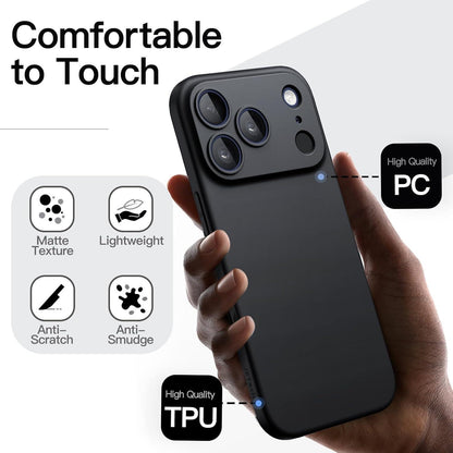 iPhone 17 Pro Hülle, ultradünn, matt, Kameraschutz, Schwarz