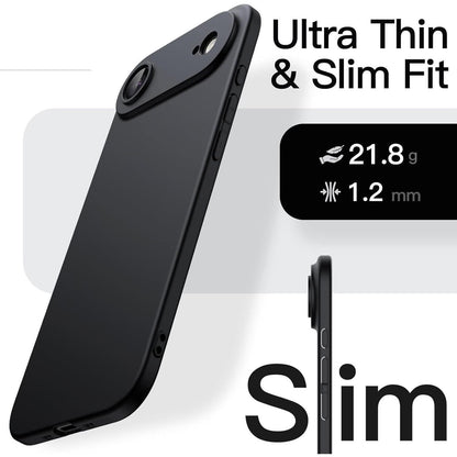 iPhone 17 Air Hülle, ultradünn matt mit Kameraschutz, Schwarz