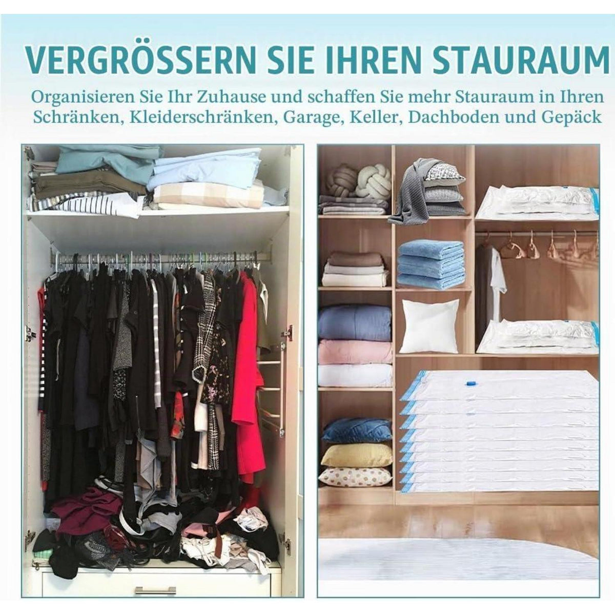 2x Vakuumbeutel Extra Groß Bettdecken & Kleidung