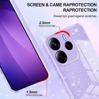 Glitzer Handyhülle für Xiaomi Redmi Note 14 4G EU, Lila