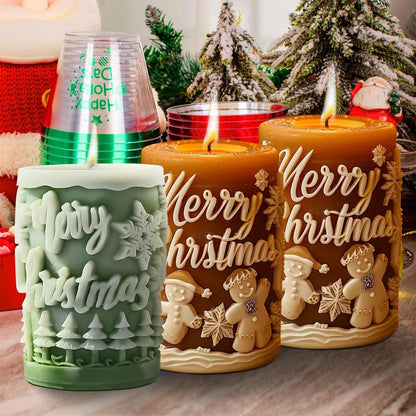 2x Kerzenform Weihnachten - Schneemann & Weihnachtsbaum Silikon