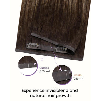 Echthaar Clip-in Extensions Braun Balayage – Volumenspendend & Längenverlängerung