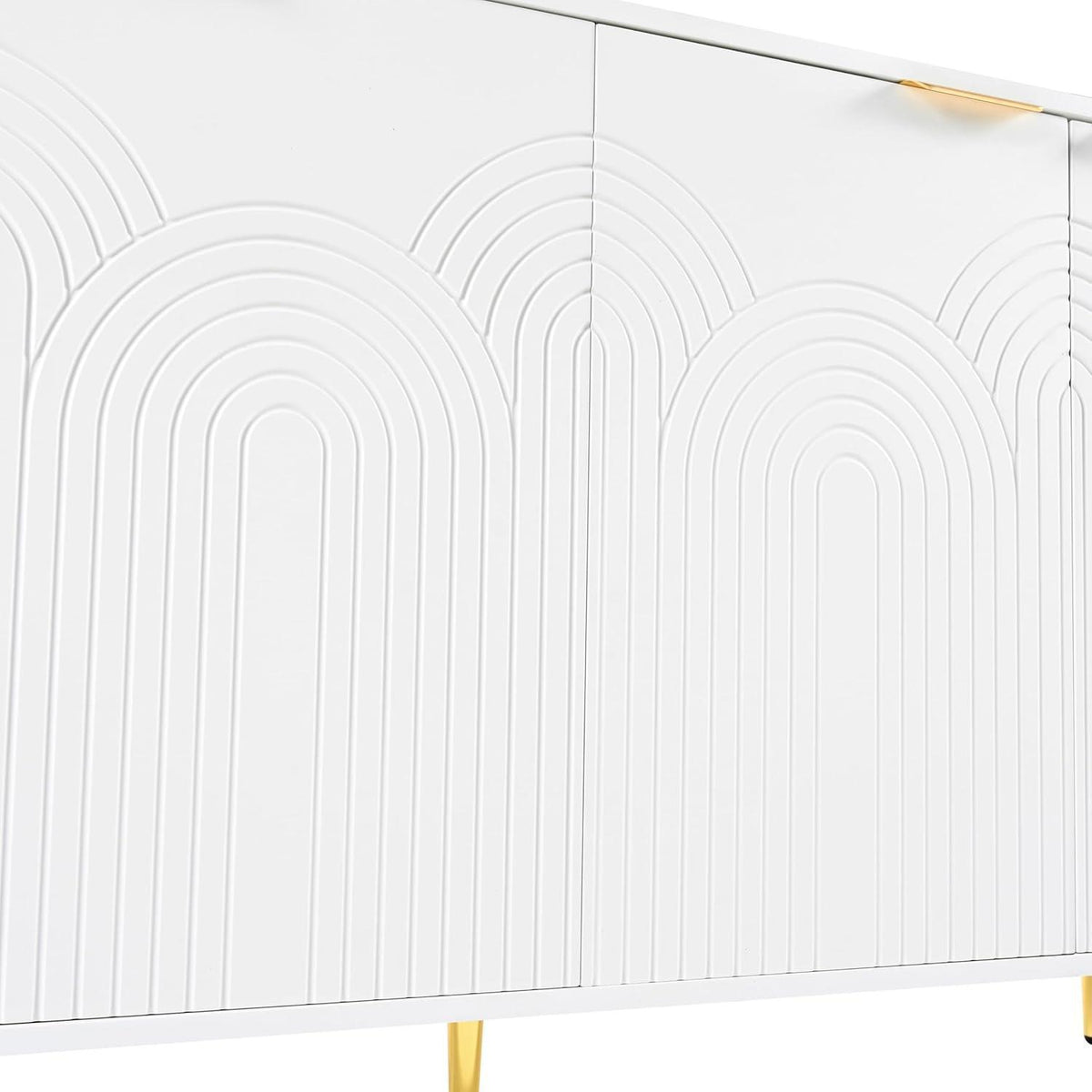 Sideboard mit 4 Türen – Weiß, 160x40x80 cm