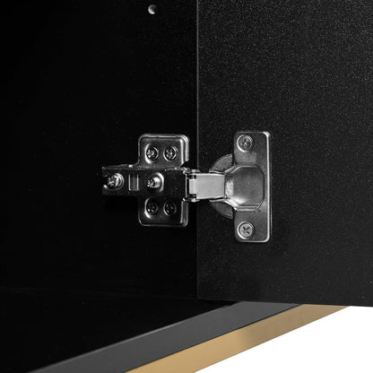TV-Schrank mit 4 Türen & verstellbarem Regal – Schwarz