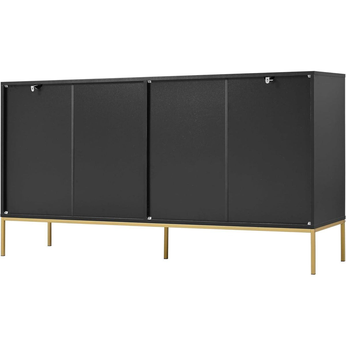 TV-Schrank mit 4 Türen & verstellbarem Regal – Schwarz