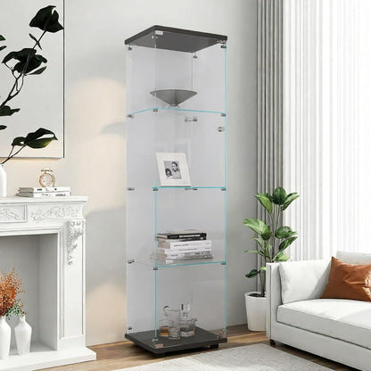 Moderne Glasvitrine mit Schloss – Sammlerstück für Wohnzimmer