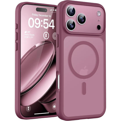 iPhone 17 Pro Max Hülle MagSafe matt transluzent Pflaume