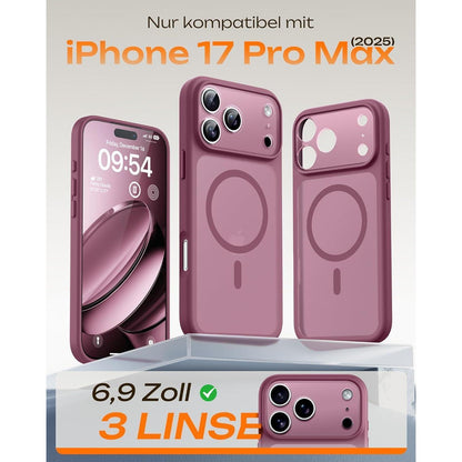 iPhone 17 Pro Max Hülle MagSafe matt transluzent Pflaume