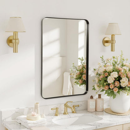 Wandspiegel Schwarz 75x50cm – Moderner Badezimmer Spiegel