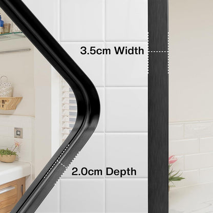 Wandspiegel Schwarz 75x50cm – Moderner Badezimmer Spiegel