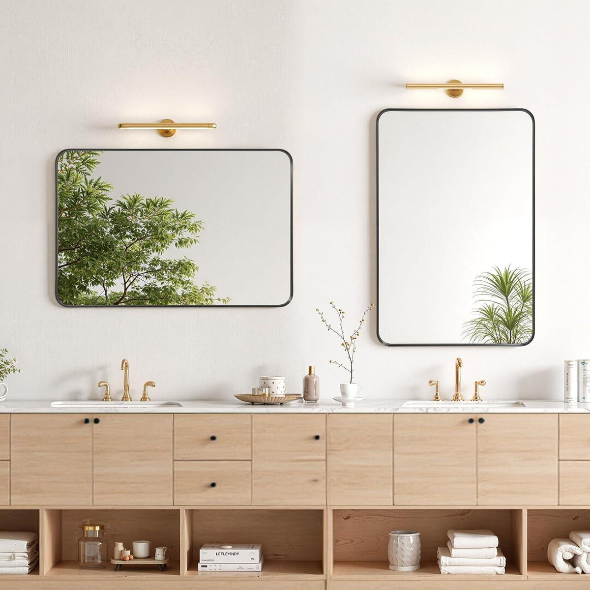 Wandspiegel Schwarz 75x50cm – Moderner Badezimmer Spiegel