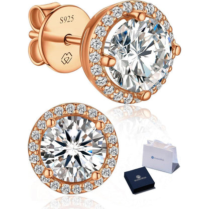 Moissanit Ohrstecker 585 Gold Rosegold Damen Schmuck