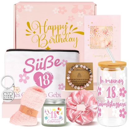 Geschenkset 18. Geburtstag Mädchen – 8-teilig & stilvoll