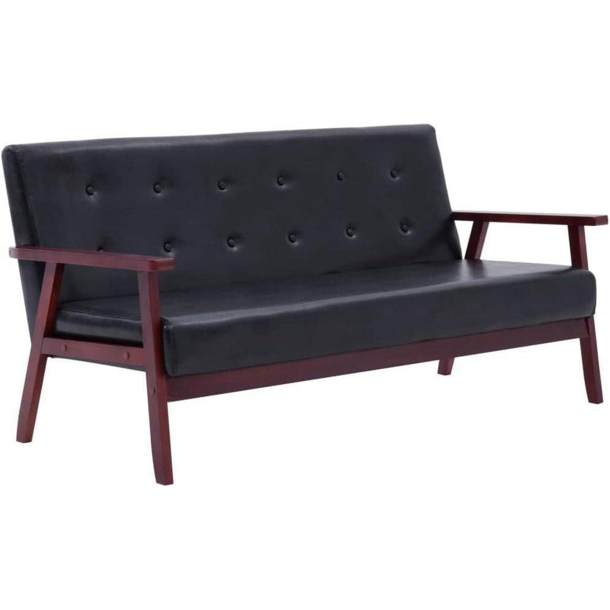 3-TLG. Sofagarnitur Schwarz – Modernes Sofa-Set für Wohnzimmer
