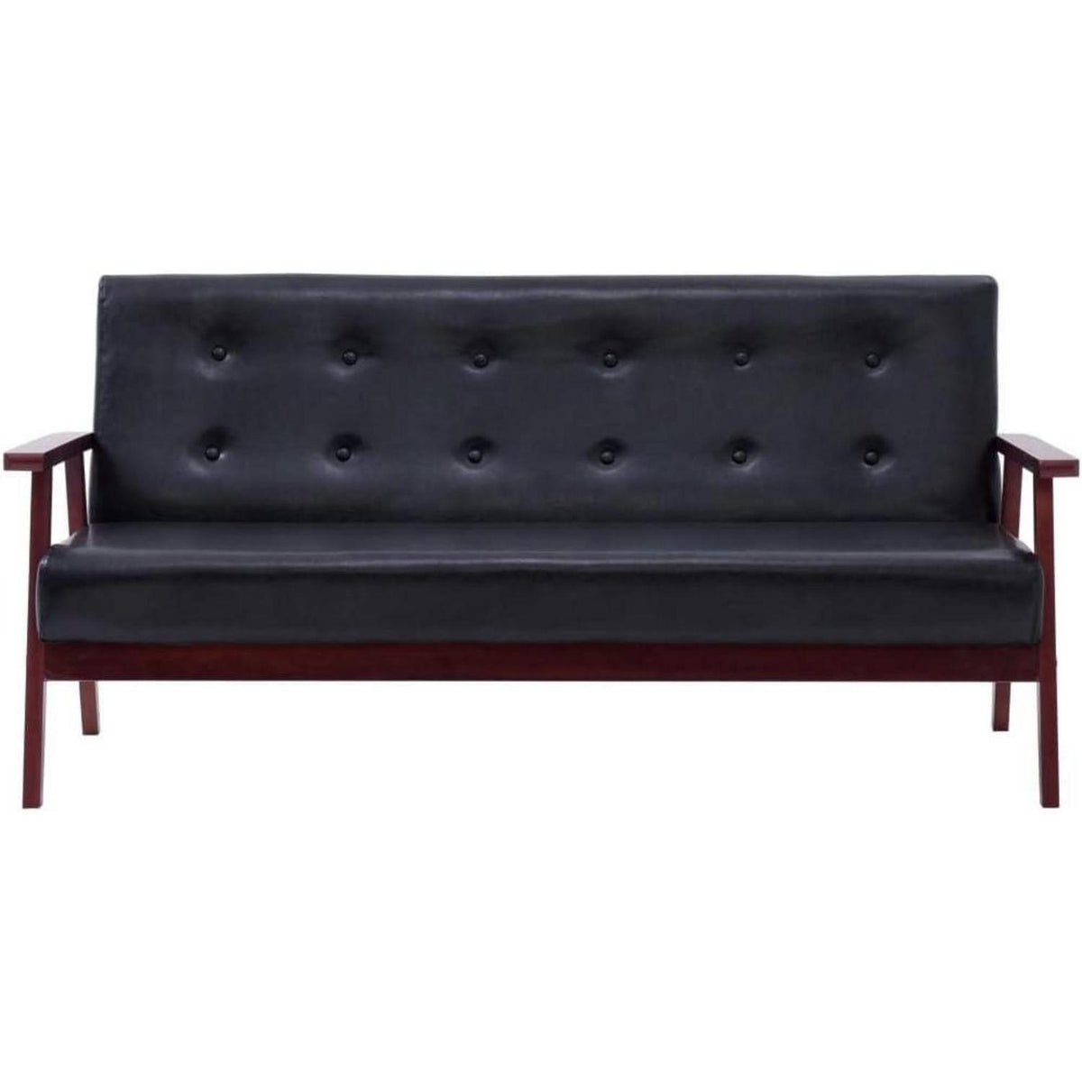 3-TLG. Sofagarnitur Schwarz – Modernes Sofa-Set für Wohnzimmer