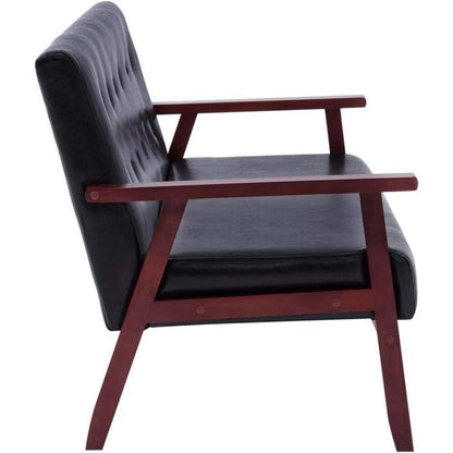 3-TLG. Sofagarnitur Schwarz – Modernes Sofa-Set für Wohnzimmer