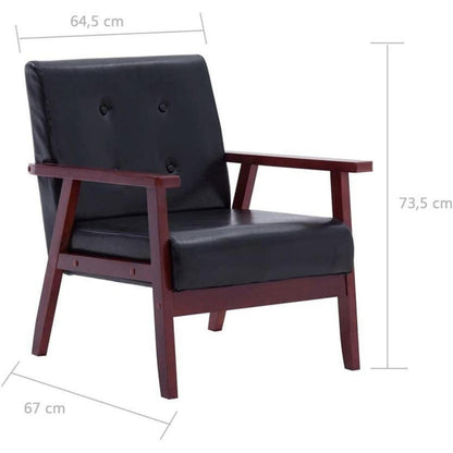 3-TLG. Sofagarnitur Schwarz – Modernes Sofa-Set für Wohnzimmer