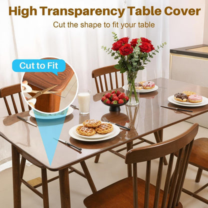 Transparente Tischdecke wasserdicht 120x160cm | PVC Tischschutz Esstisch