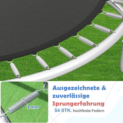 GYMAX Gartentrampolin 305cm mit Sicherheitsnetz & Leiter